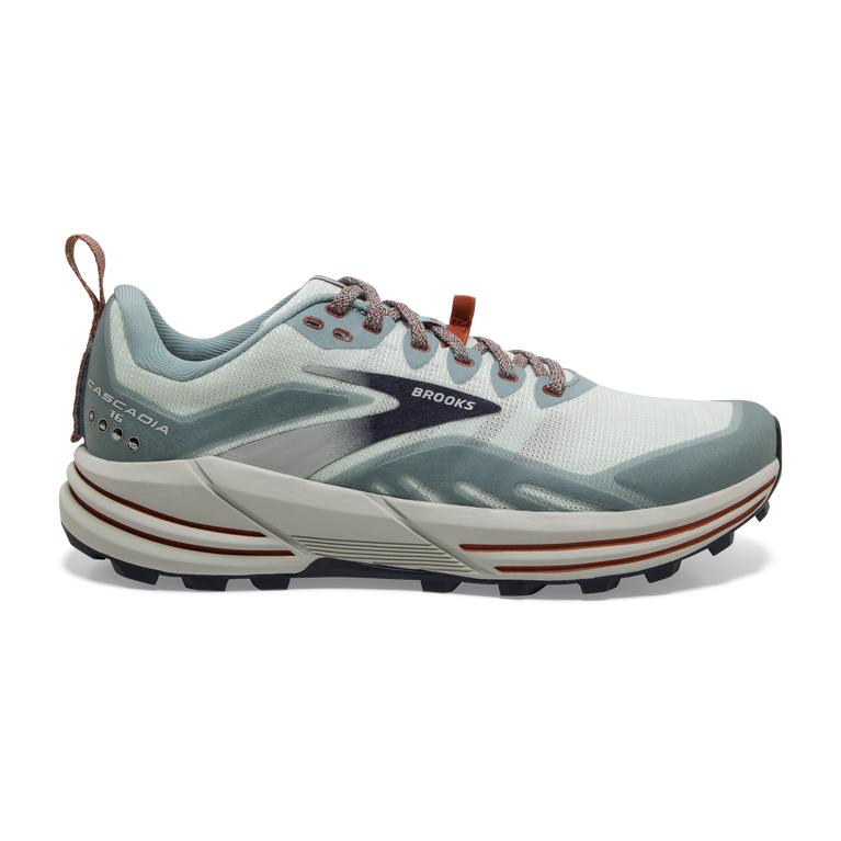 Brooks Women's Cascadia 16 Flexible Trail Running Shoes - Aqua Mint/grey Tourmaline/red Rooibos Tea